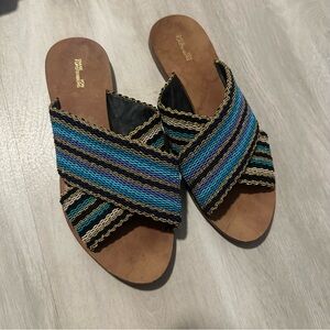 DVF Diane Von Furstenberg Blue Cindi Slides Sandals sz 7
